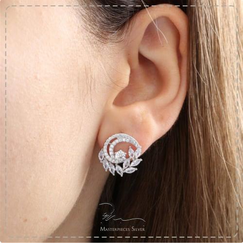 حلقان فضة رقيقة لامعة