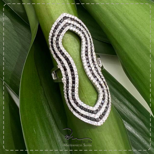 خواتم فضة نسائية مرصعة زركون