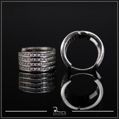 حلق فضة مع احجار الزركون