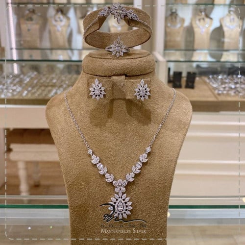 طقم فضة الماسي فاخر