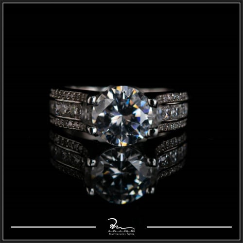 خاتم  السكون خاتم فضه نسائي فخم