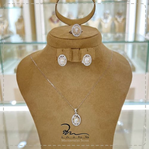 طقم فضه ولولو نسائي ناعم