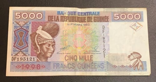 5000 فرنك غانا اصدار 1998 حالة ممتازة