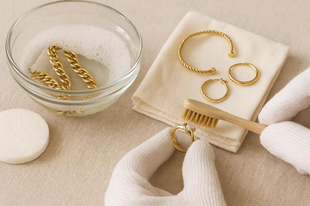 كيف تنظفين الذهب في البيت بدون ما تخربين اللمعة؟ (ذهب 18 و21)