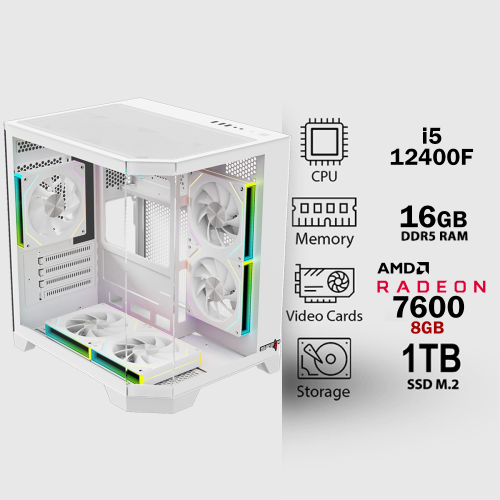 تجميعة متوسطة | كرت شاشة Radeon RX 7600 مع معالج I...