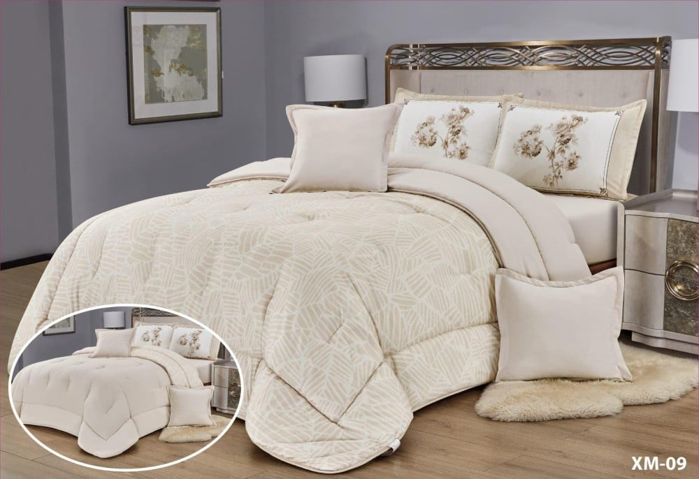 مفرش أمواج  نفر و نصف   4 قطع - XM 09