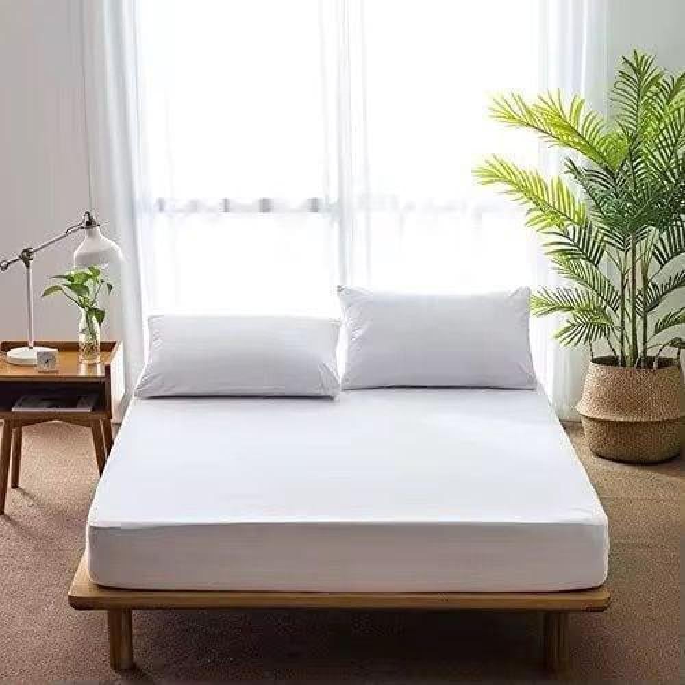 شرشف فندقي ابيض 120*200 ساده قطن 100٪