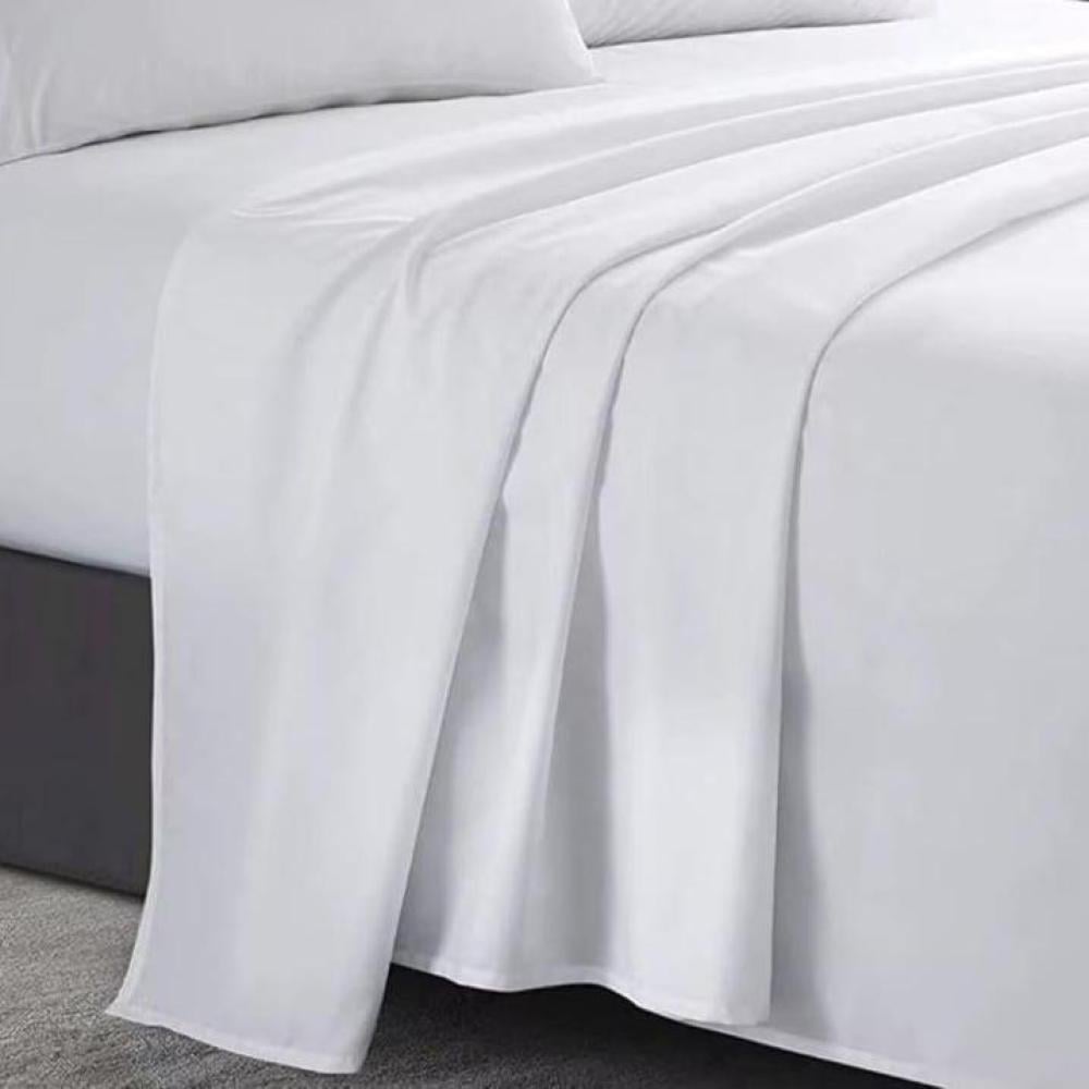 شرشف فندقي أبيض 120*200 مطاط فندقي قطن 50%