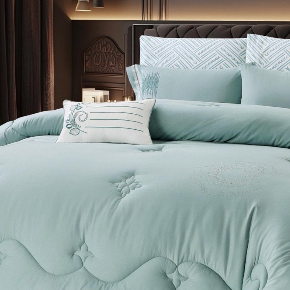 مفرش فندقي قطن 100% مطرز فريدة 7 قطع -5