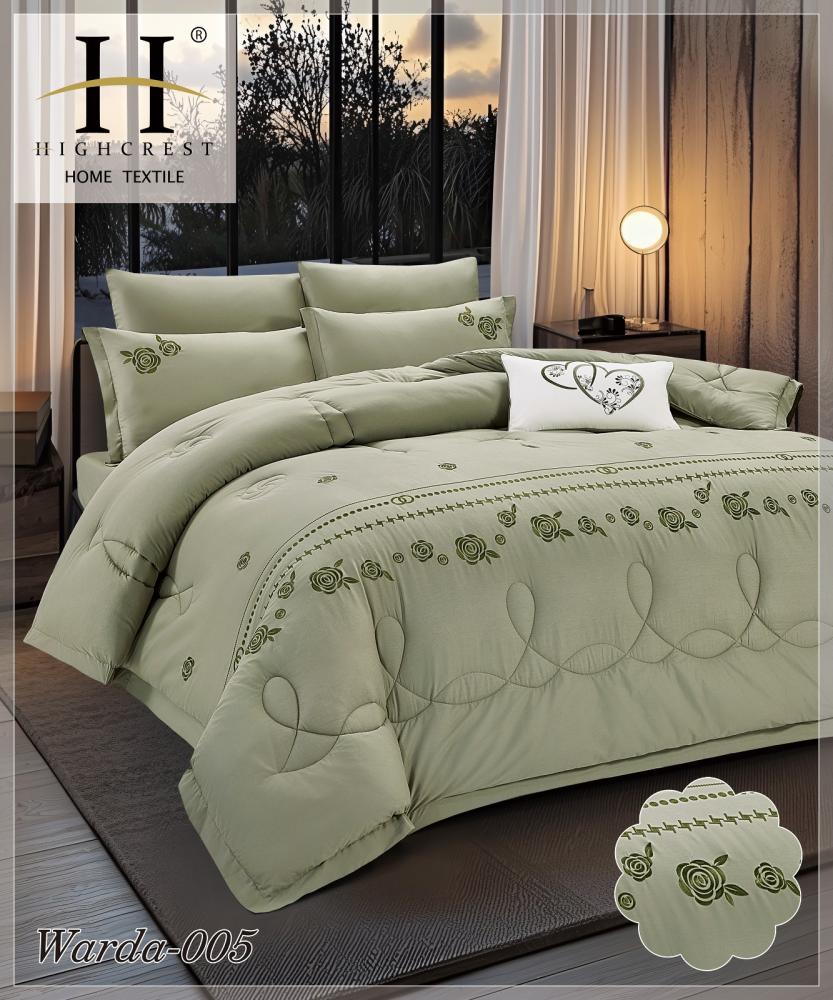 مفرش قطن 100% مطرز وردة 7 قطع - 5