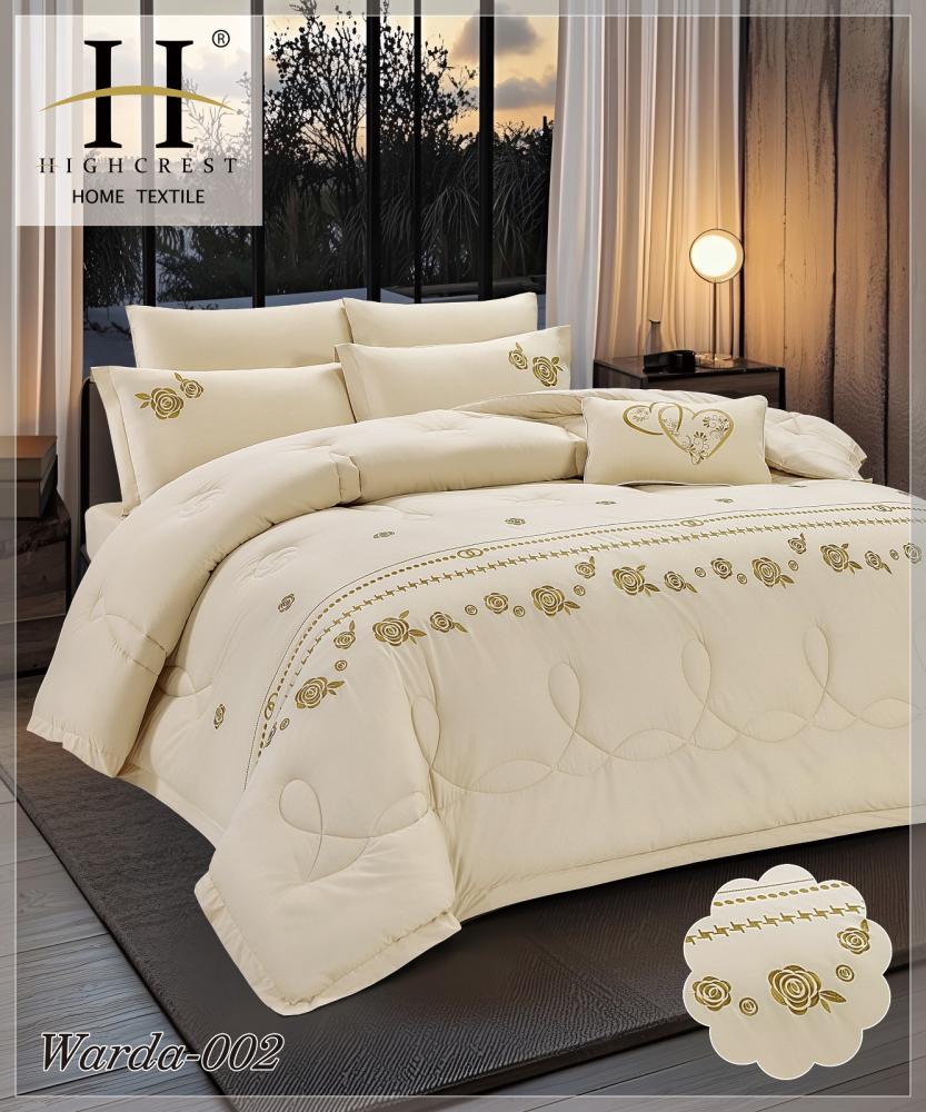 مفرش قطن 100% مطرز وردة 7 قطع  - 2