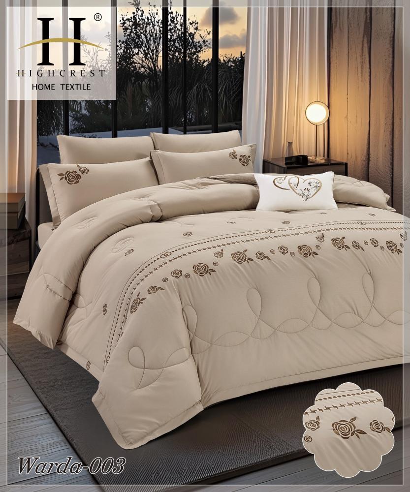 مفرش قطن 100% مطرز وردة 7 قطع  - 3