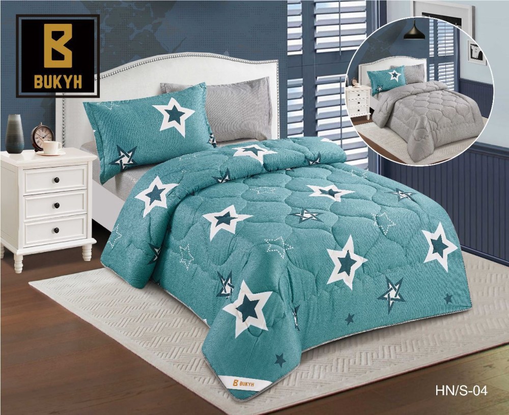 مفرش النجوم صيفي مفرد ونصف 4 قطع  - 04