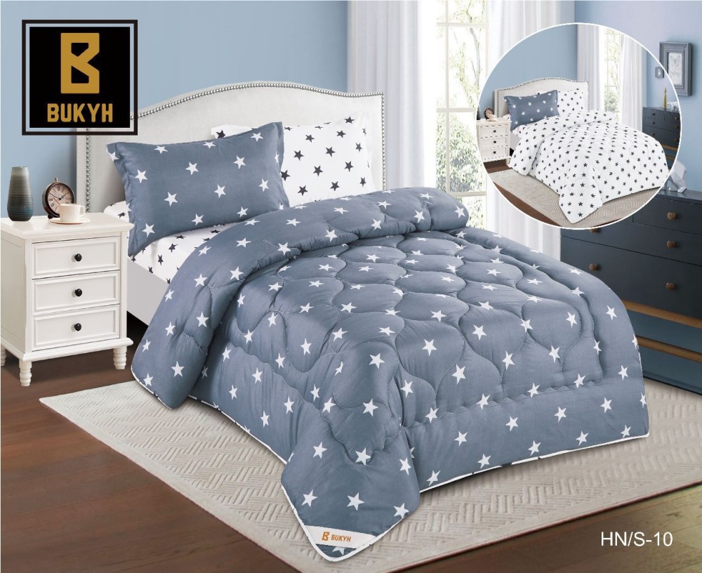 مفرش النجوم صيفي مفرد ونصف 4 قطع  - 010