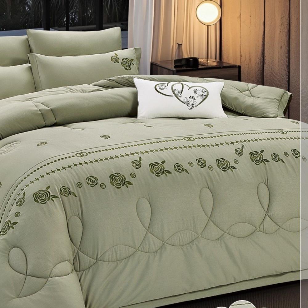 مفرش قطن 100% مطرز وردة 7 قطع - 5