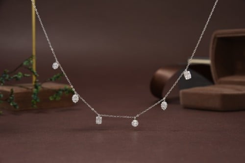شوكر فضة مزيج من الاشكال فصوص زركون