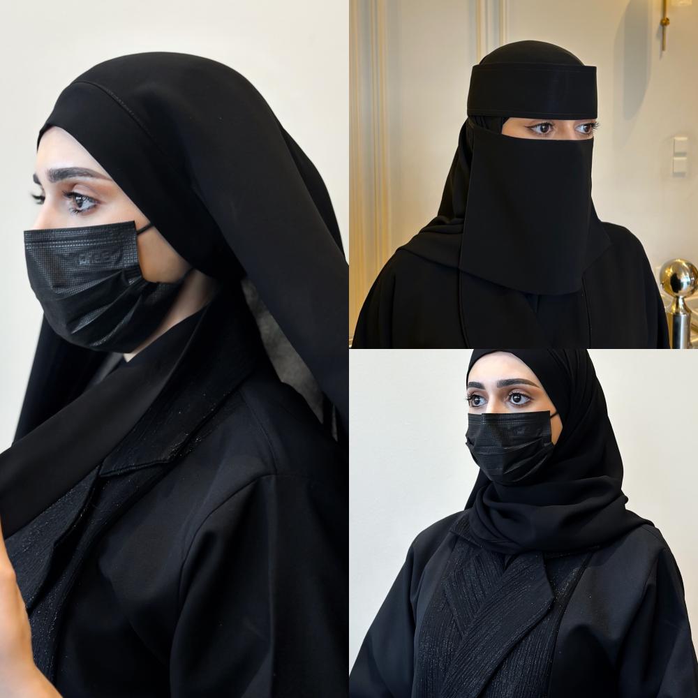 3 طرحات ربط + 3 نقاب عادي قصير
