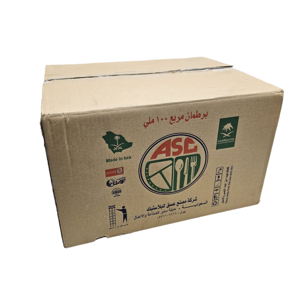 عسق | برطمان | علب بلاستيك مربع | شفاف | رقم 100*57 | 100 مل | كرتون | 240 حبة