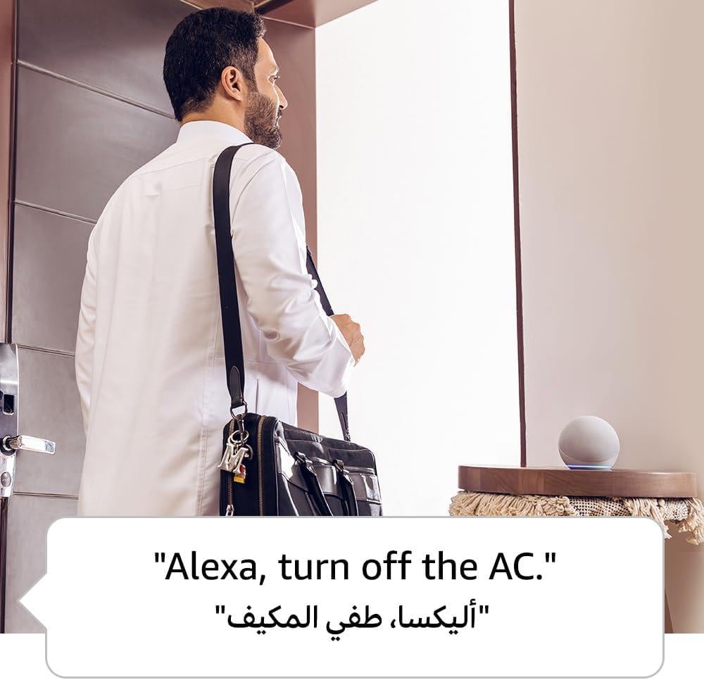 Echo Dot Alexa (الجيل الخامس) | سماعة بلوتوث ذكية مع اليكسا | استخدم صوتك للتحكم بالأجهزة المنزلية الذكية، وتشغيل تلاوة القرآن أو الموسيقى، وغيرها المزيد (متوفر الآن باللهجة الخليجية) | رمادي غامق