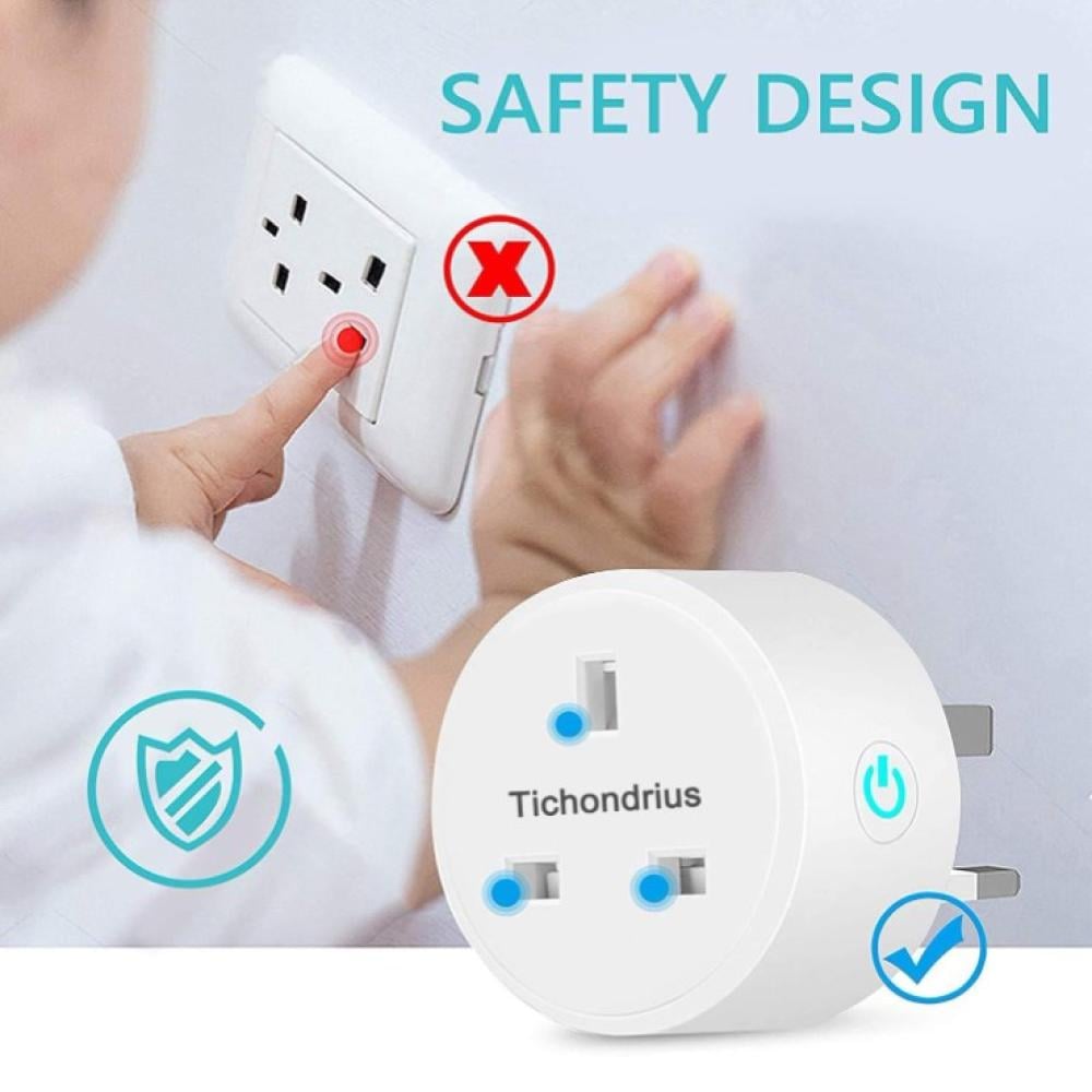 Tichondrius | Smart WiFi Plug | Smart Outlet Plug Socket | Compatible with Alexa | Voice Control | Timer Function | 1 pcs