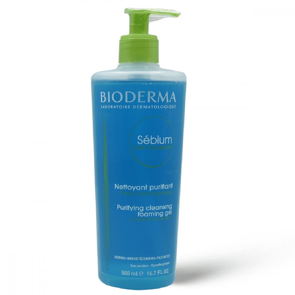 بيوديرما | سيبيوم غسول جل رغوي للبشرة الدهنية والمختلطة 500 مل Bioderma | Sebium Moussant Gel For Oily And Combination Skin 500ml