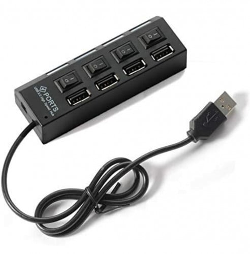 مقسم يو اس بي 4 منافذ اسود USB Hub 4 Ports 2.0