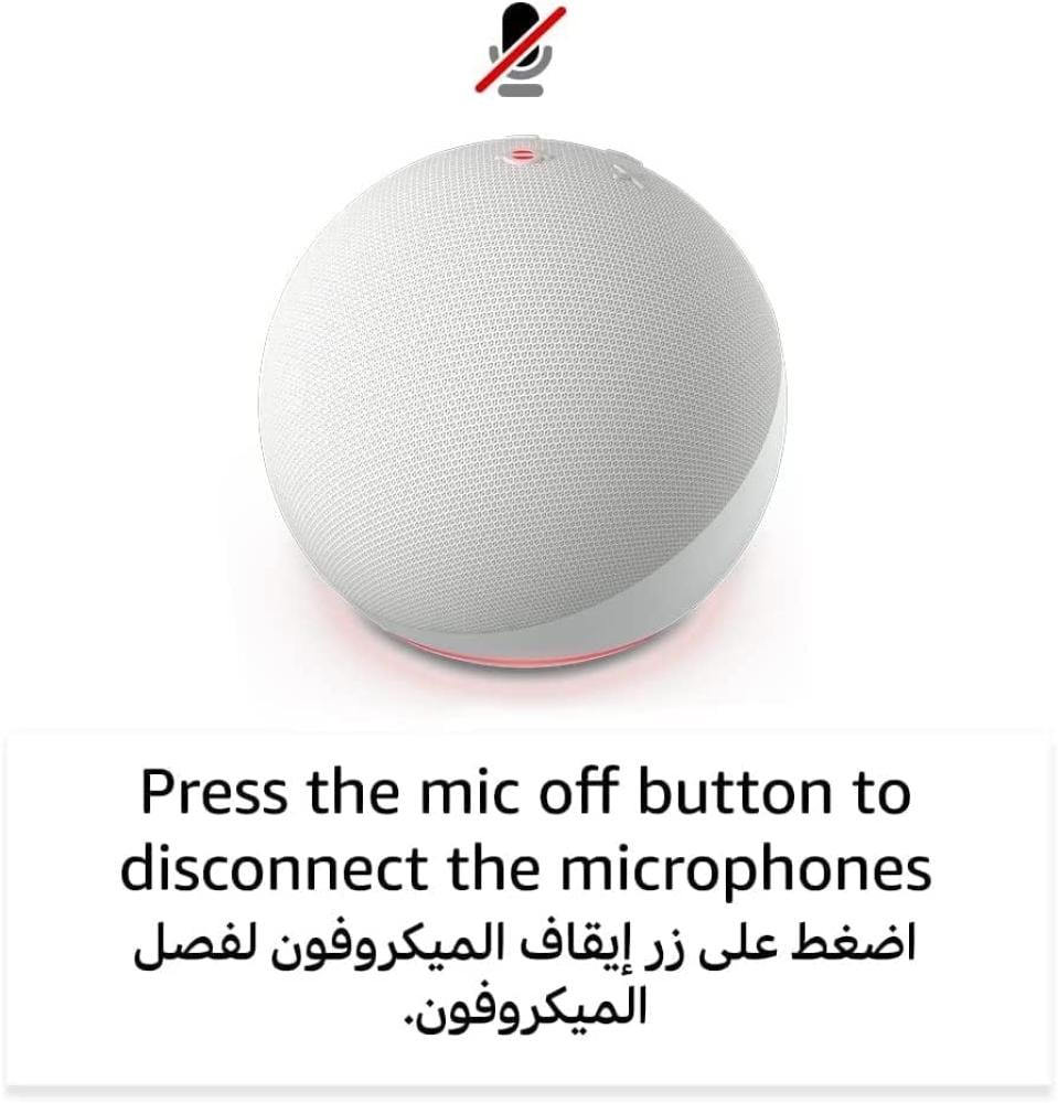 Echo Dot Alexa (الجيل الخامس) | سماعة بلوتوث ذكية مع اليكسا | استخدم صوتك للتحكم بالأجهزة المنزلية الذكية، وتشغيل تلاوة القرآن أو الموسيقى، وغيرها المزيد (متوفر الآن باللهجة الخليجية) | رمادي غامق