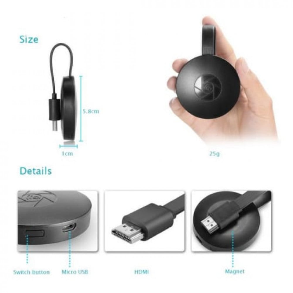 مستعمل | ميراسكرين | قطعة عرض الجوال على التلفزيون لاسلكي Used | MiraScreen | G2 Wireless HDMI Dongle TV Stick
