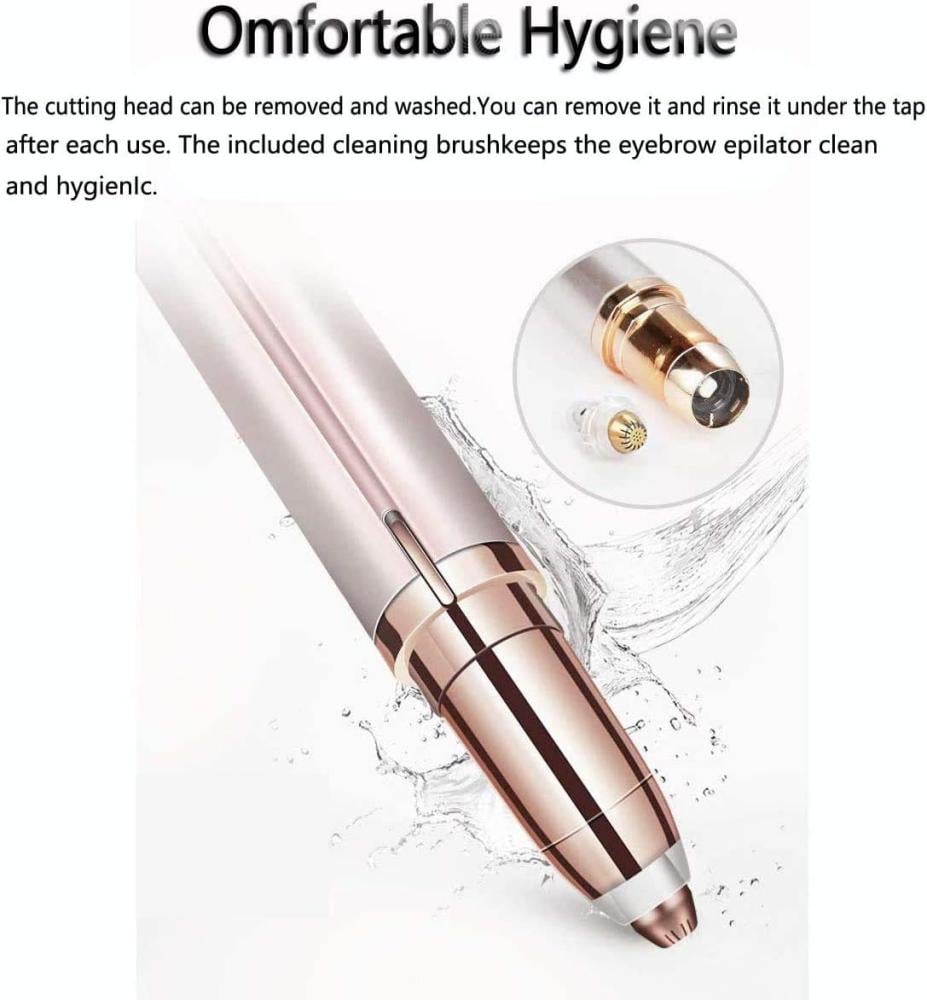 CYY Eyebrow Hair Remover, Eyebrow Shaper for Women, Painless-Precision Eyebrow Trimmer Brows Epilator Eye Brow Facial Face Razor for Face Lips Nose Facial Hair Removal with LED Light (White)