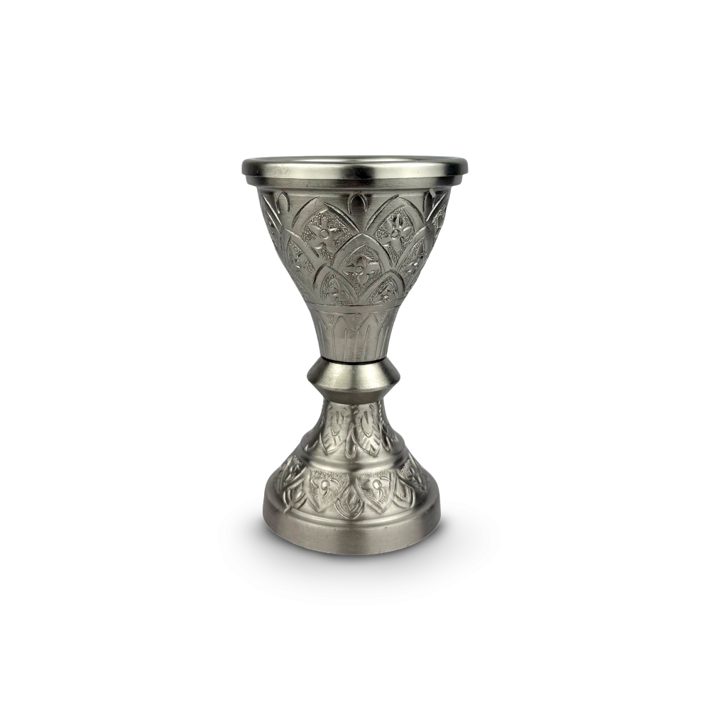 Majlis incense burner - silver metal with traditional engravings