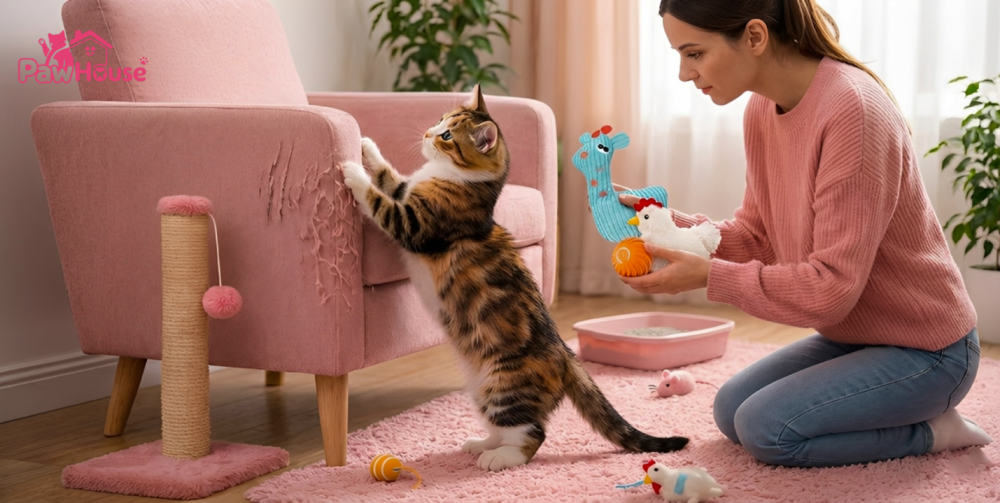 حكاية بسه في بيت جديد — الحلقة 4: الملل يخليها تقلب البيت فوق تحت.. ترا ألعاب قطط بسيطة تنقذك من الكارثة