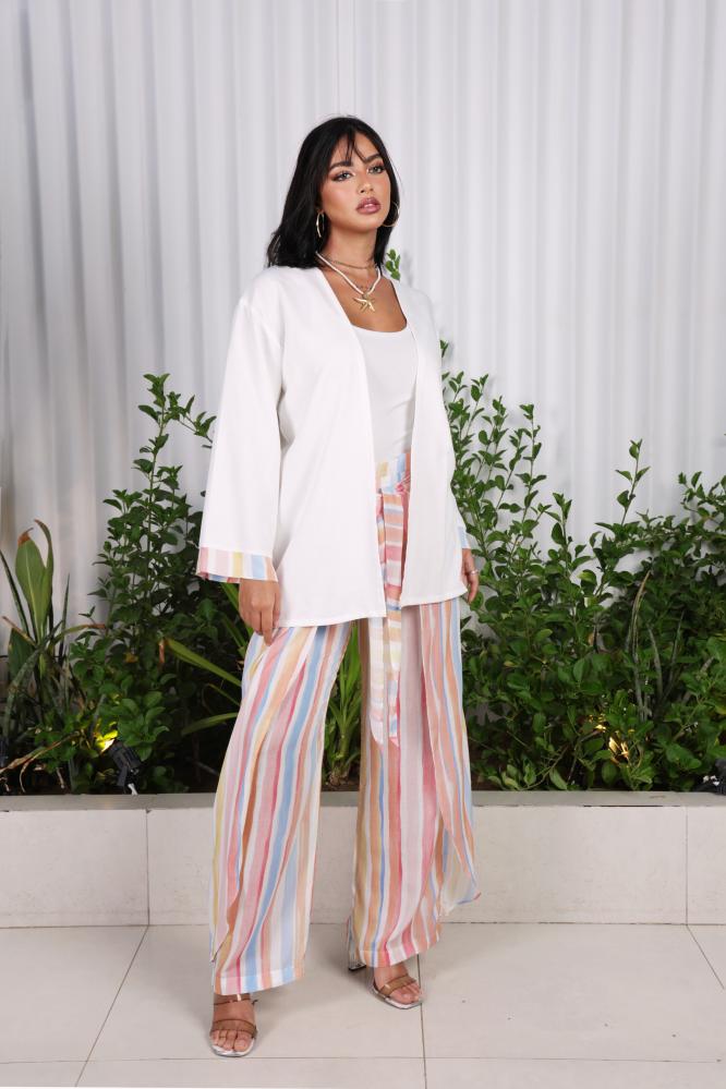 طقم بدلة كاجوال لون مخطط