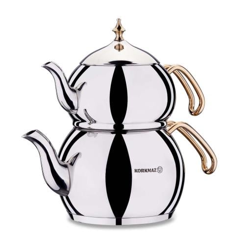طقم ابريق شاي سماور كوركماز هانيدان ذهبي A222