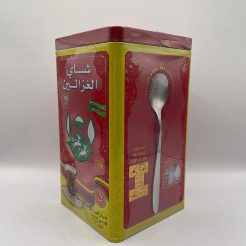 شاي الغزالين اسود 375 جرام علبه حديد