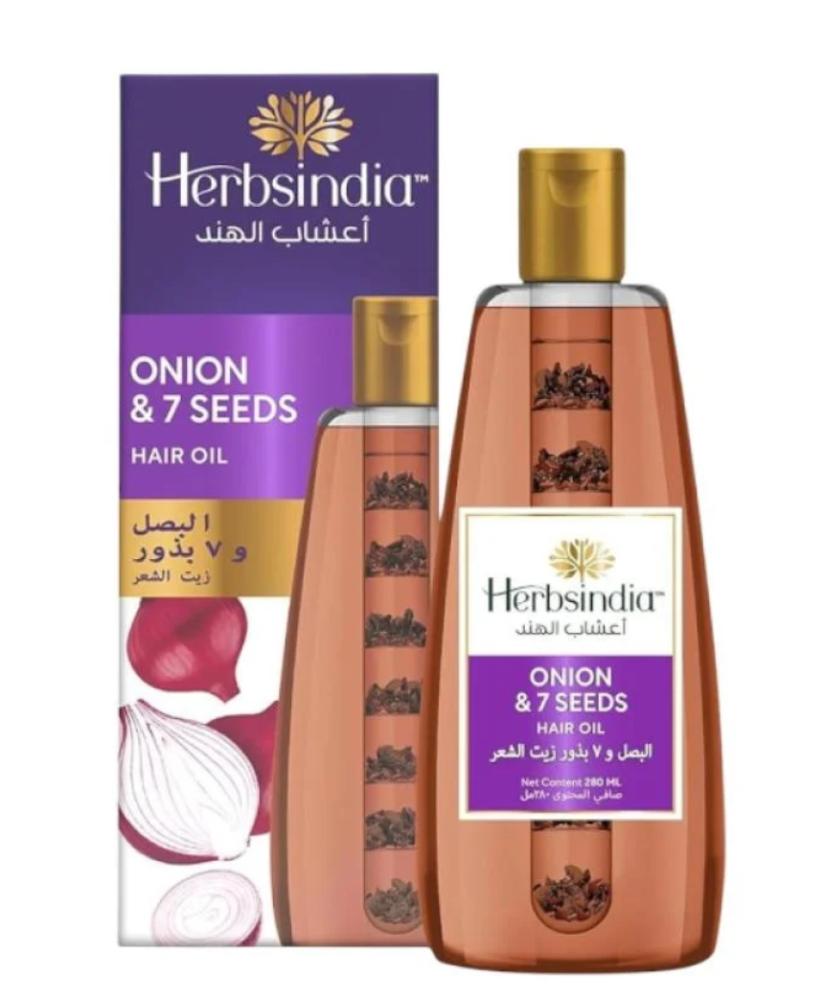 زيت أعشاب الهند بالبصل و7 بذور عشبية لشعر أقوى وأطول