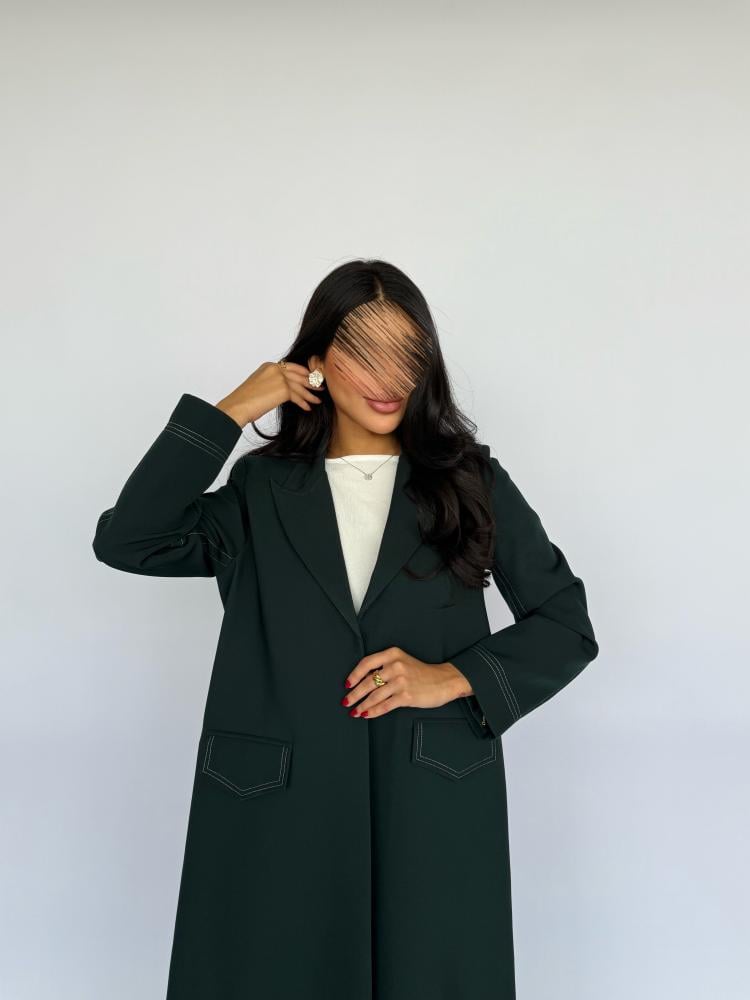 Practical abaya with green blazer