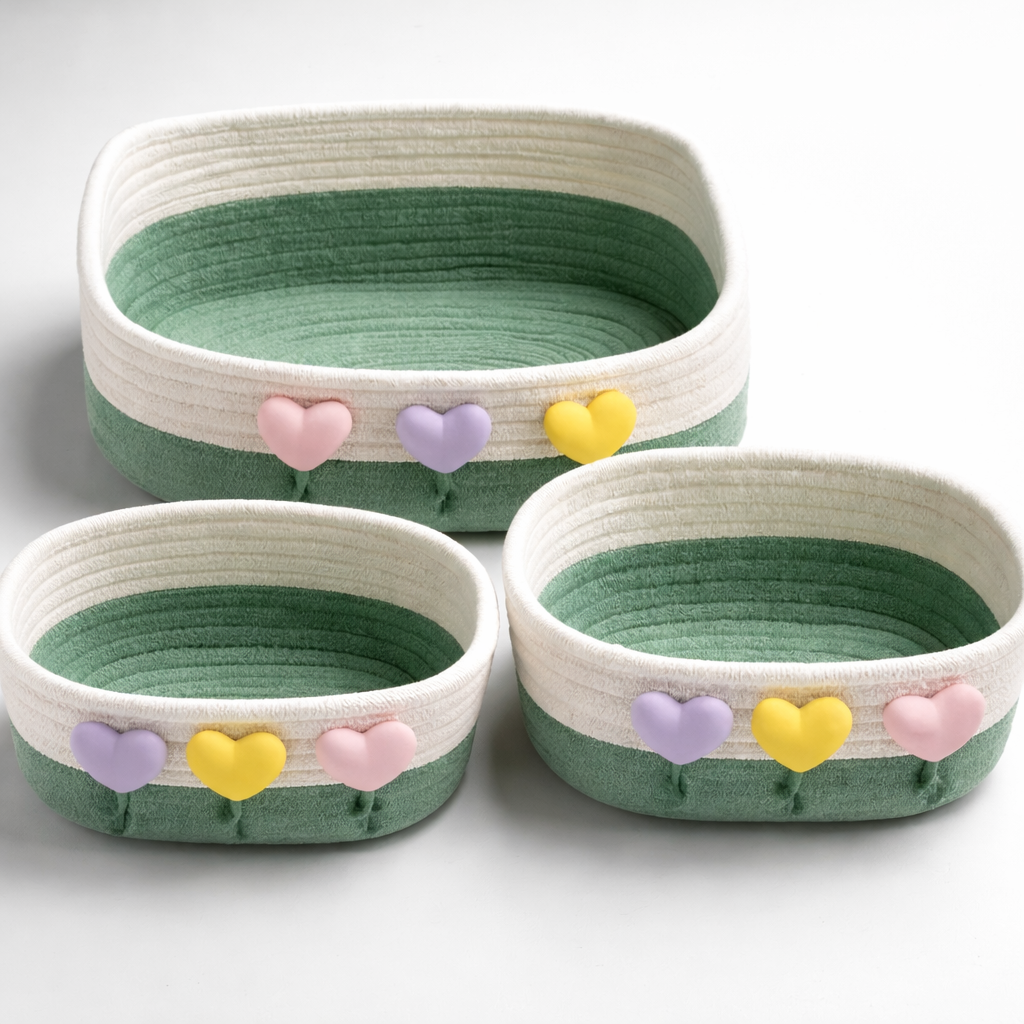 سلال ترتيب أغراض الأطفال – تنظيم أنيق وعملي 3 قطع