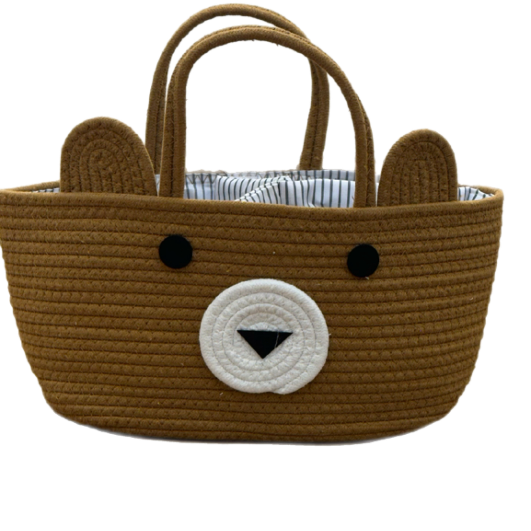 شنطة  وسلة تخزين  ومنظم  بتصميم "الدب اللطيف"  بني