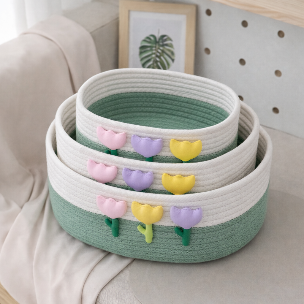 سلال ترتيب أغراض الأطفال – تنظيم أنيق وعملي 3 قطع