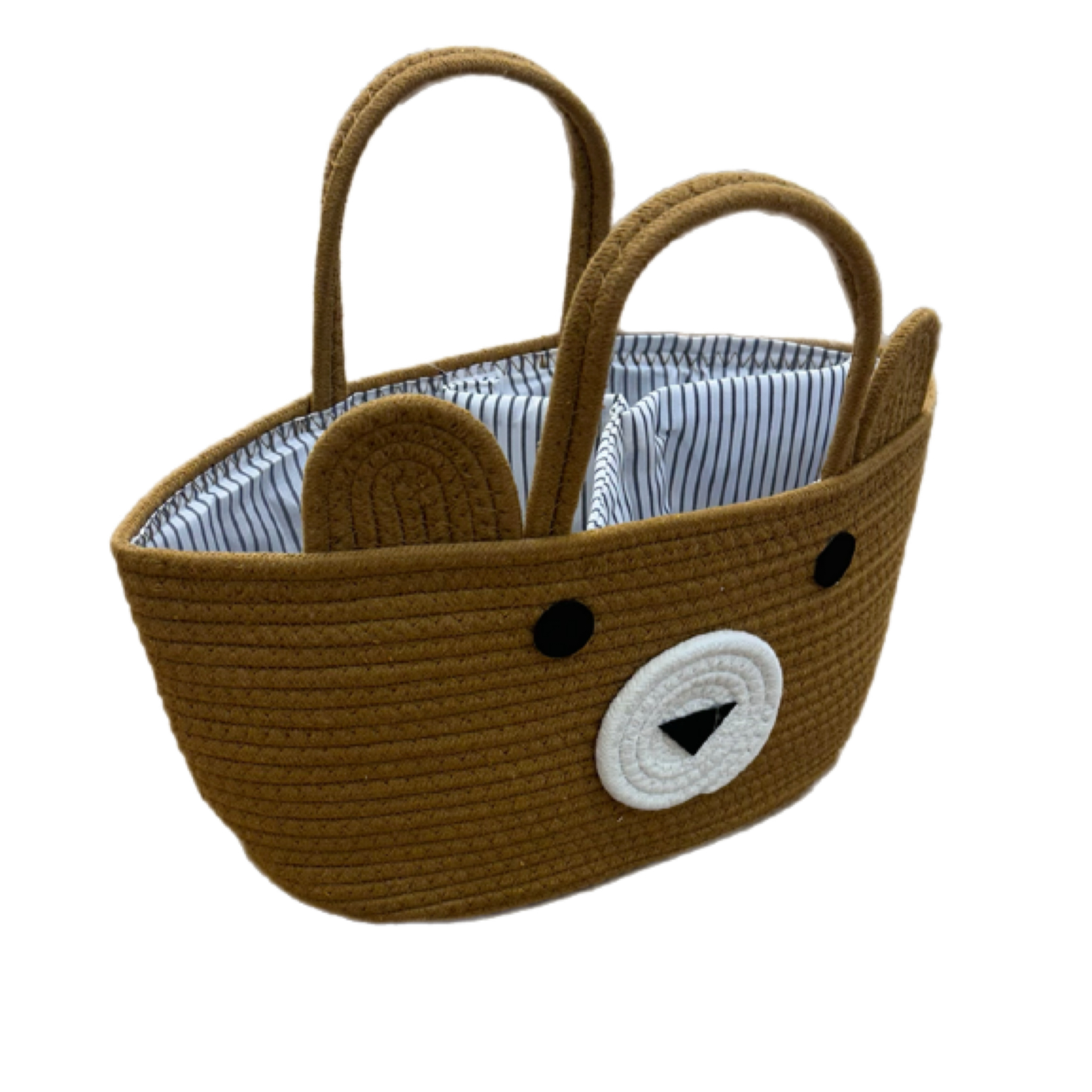 شنطة  وسلة تخزين  ومنظم  بتصميم "الدب اللطيف"  بني