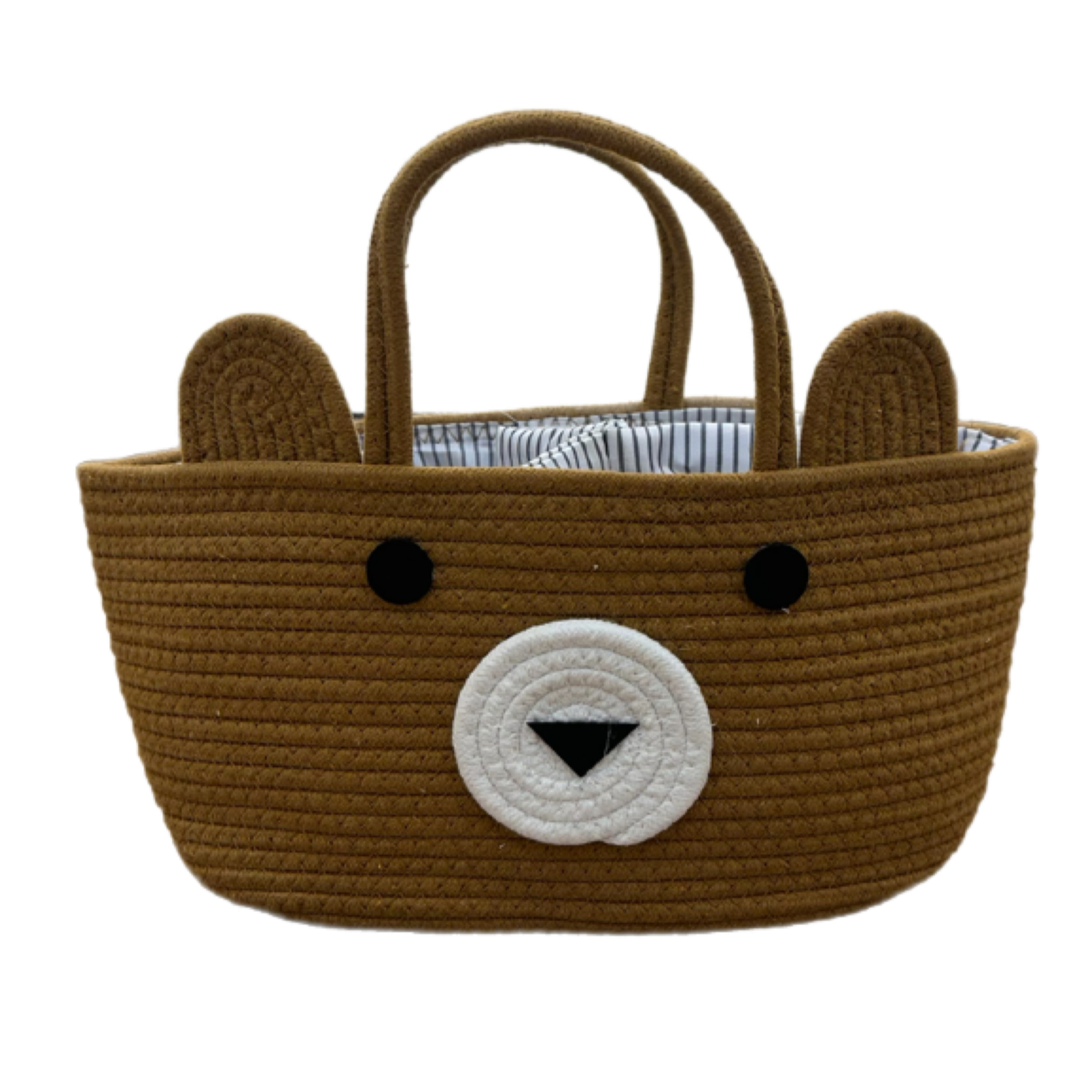 شنطة  وسلة تخزين  ومنظم  بتصميم "الدب اللطيف"  بني