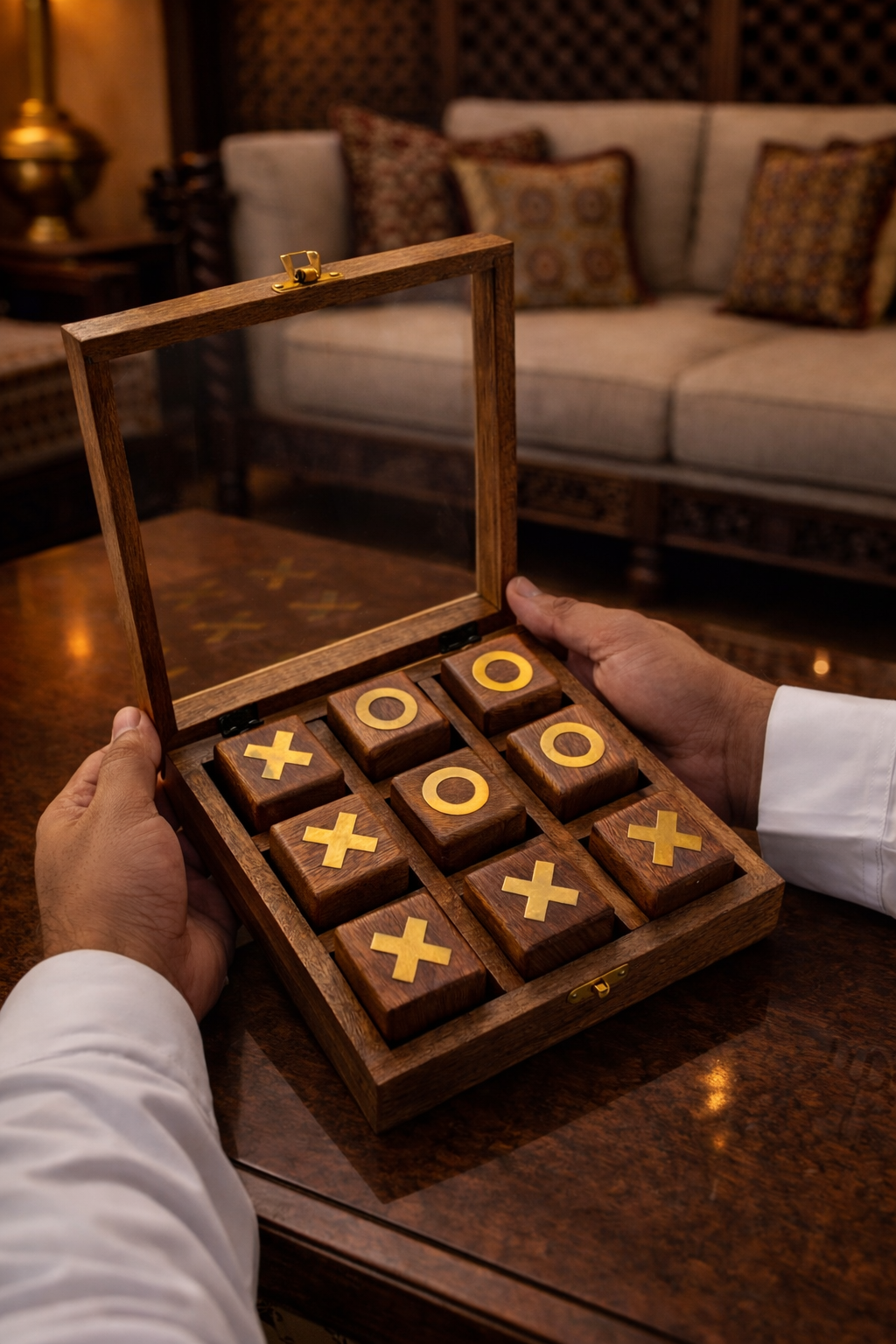 لعبة إكس أو خشب فاخرة – لمسة فخامة في مجلسك