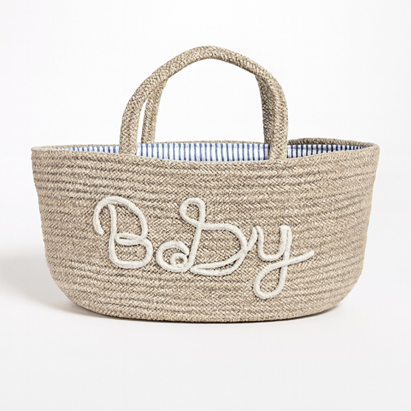 سلة تنظيم أغراض البيبي البيج الأنيقة بحبال قطنية