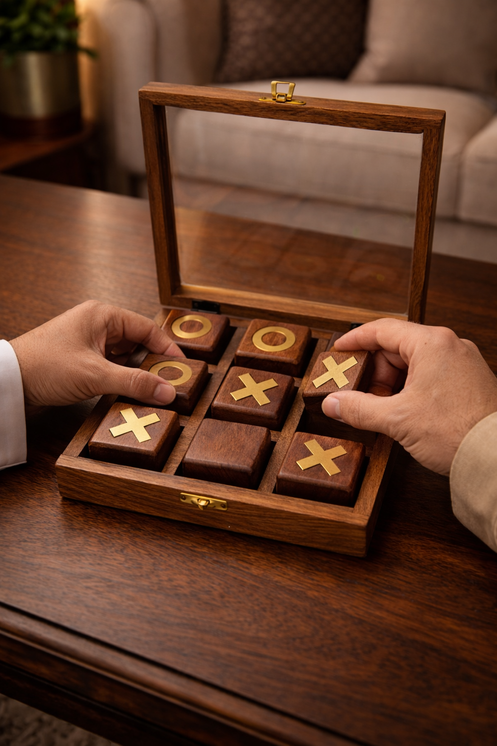لعبة إكس أو خشب فاخرة – لمسة فخامة في مجلسك