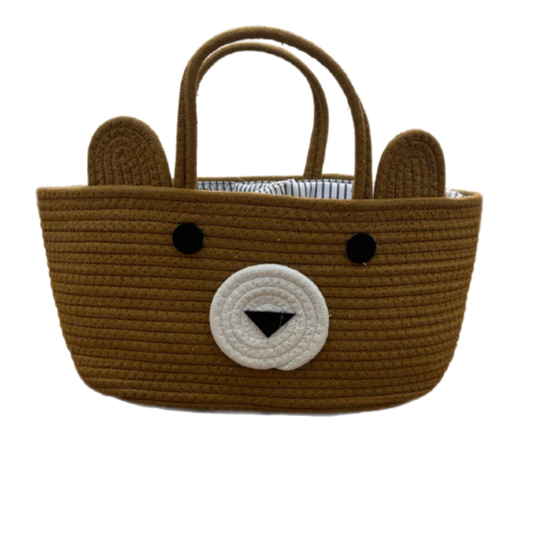 شنطة  وسلة تخزين  ومنظم  بتصميم "الدب اللطيف"  بني