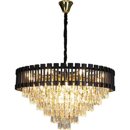 ثريا مودرن غطاء اسود مع ذهبي E14*15L مقاس 80 سم