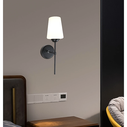 إضاءة ابليك حائط مودرن اسود مفرد E27*1L