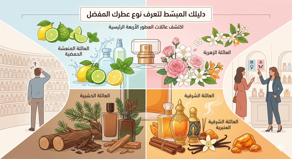 عائلات العطور: دليلك المبسّط لتعرف نوع عطرك المفضل