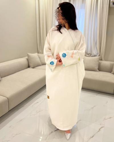 Azure linen abaya