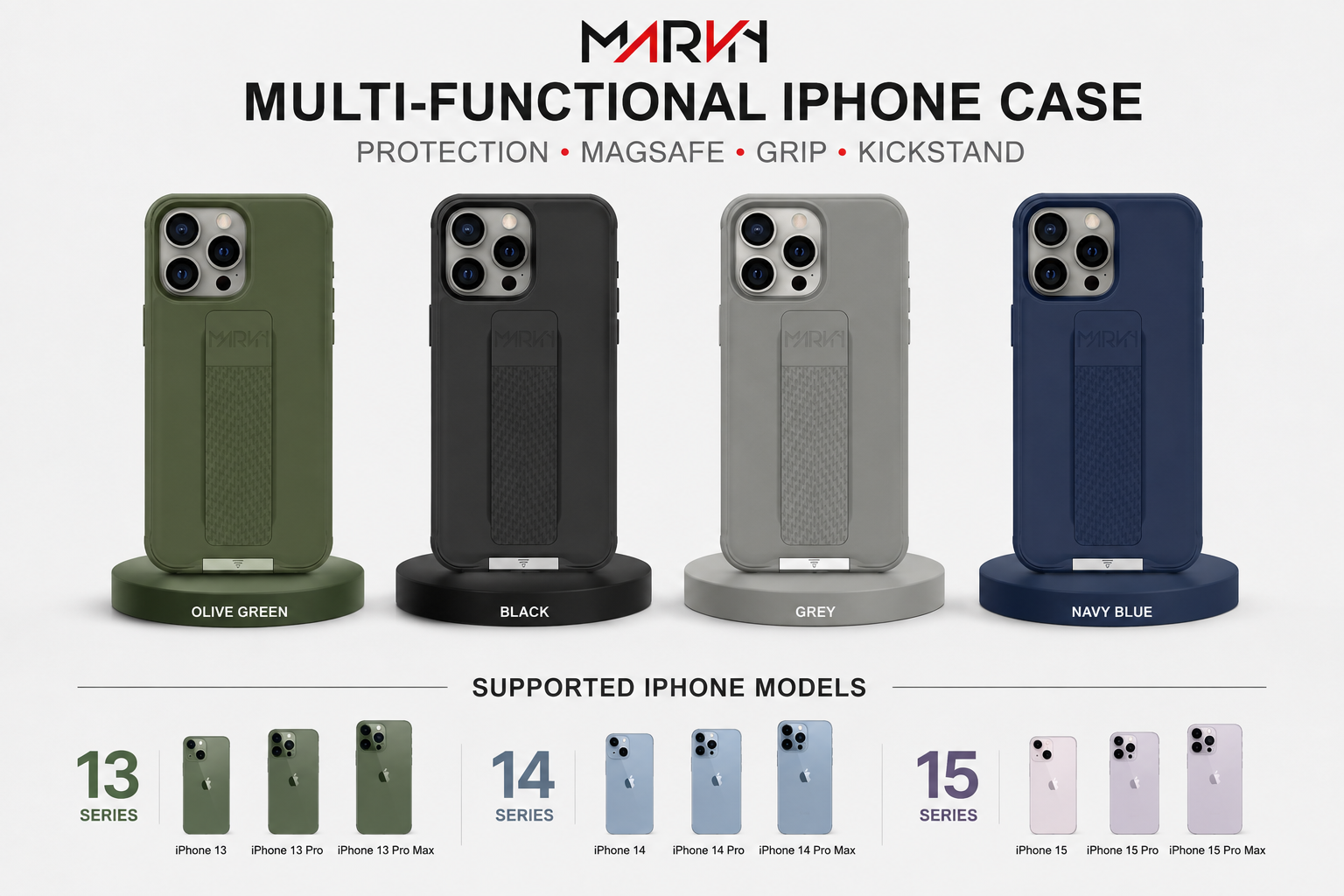 MARVN Special Case for iPhone 13, 14 and 15 in available colors